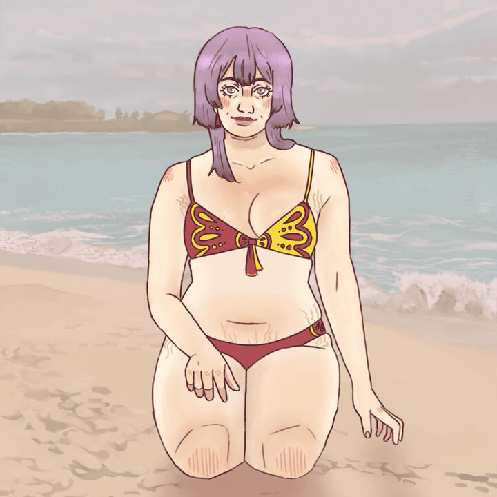 bernadetta at the beach